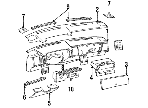 1987 Pontiac Grand Am Instrument Panel Panel Asm-Headlamp Switch Diagram for 22534233