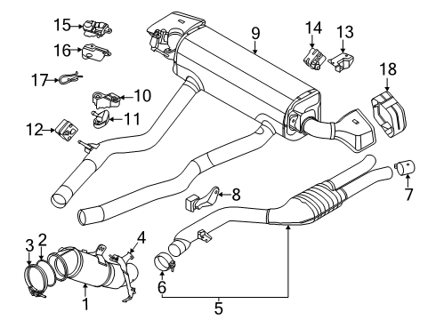 2022 BMW Z4 Exhaust Components Muffler Clamp Diagram for 18308635798