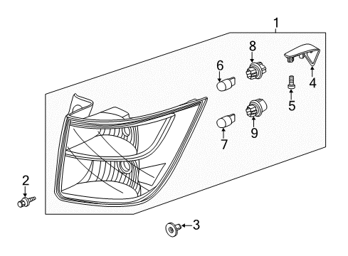 2016 Honda Odyssey Bulbs Cover, L. Diagram for 33552-TK8-A01