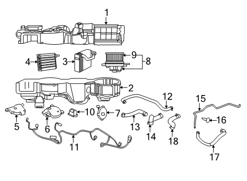 2001 Dodge Stratus A/C Evaporator & Heater Components EVAPORATOR-Air Conditioning Diagram for 5018751AC