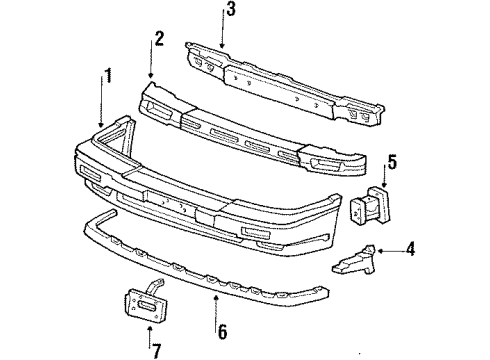 1986 Acura Legend Front Bumper Clip, Left Front Corner Slide Diagram for 71196-SD4-010