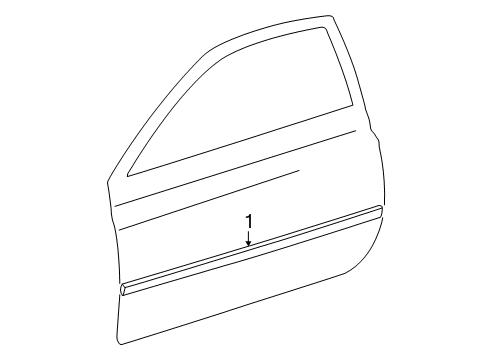 1999 Toyota Solara Exterior Trim - Door Body Side Molding Diagram for 75732-06040-A0