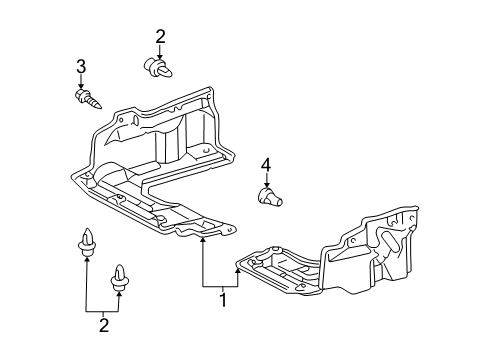 2003 Toyota Matrix Splash Shields Under Cover Diagram for 51420-01020