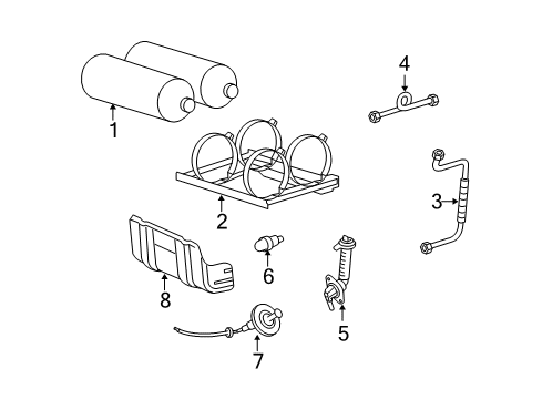2004 Ford Crown Victoria Fuel System Components Fuel Tank Assembly Diagram for 4W7Z-9002-AA