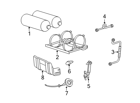 2004 Ford Crown Victoria Fuel System Components Support Diagram for F6AZ-9A138-AB