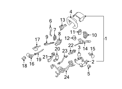 2008 Cadillac DTS Shroud, Switches & Levers Upper Cover Diagram for 15231615