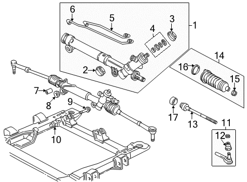 2001 Chevrolet Monte Carlo P/S Pump & Hoses, Steering Gear & Linkage Gear Kit, Steering (Remanufacture) Diagram for 26079929