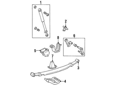 1994 Toyota T100 Rear Suspension Leaf Spring U-Bolt Diagram for 90117-14062