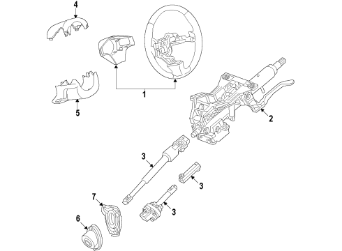2014 Cadillac CTS Steering Column, Steering Wheel Boot Diagram for 25994356