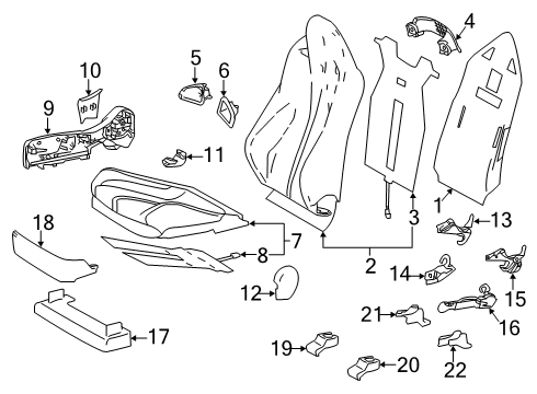 2016 Lexus GS450h Passenger Seat Components Seat Sub-Assembly, Front RH Diagram for 71101-30490-B0