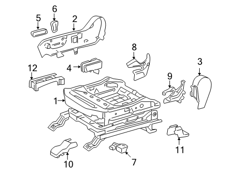 2010 Toyota 4Runner Heated Seats Cover Cap Diagram for 71139-35010-C0