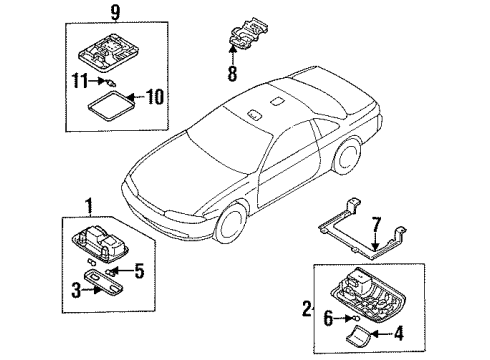 1998 Nissan 240SX Sunroof Lamp Assembly-Room Diagram for 26410-65F00