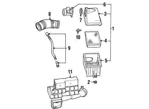 1998 Ford Windstar Air Intake Cover Diagram for F58Z9661B
