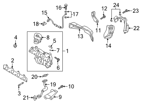 2019 Hyundai Veloster Turbocharger Pipe Assembly-Oil Feed Diagram for 28240-2B760