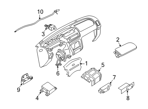 2004 Nissan Xterra Air Bag Components Clock Spring Diagram for 25554-2Z686