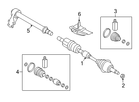 2018 Hyundai Kona Drive Axles - Front Boot Kit-Front Axle Wheel Side Diagram for 49541-J9100