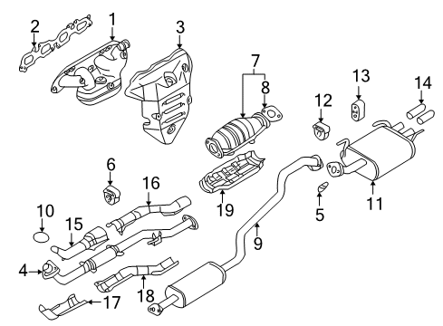2001 Nissan Sentra Exhaust Manifold Finisher-Exhaust Diagram for 20091-16V00