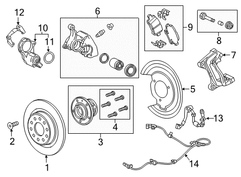 2018 Buick Regal Sportback Anti-Lock Brakes Rear Speed Sensor Diagram for 84363661