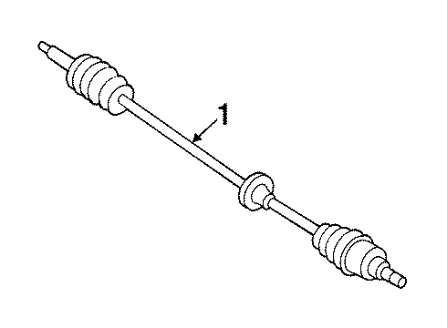 1998 Kia Sephia Drive Axles - Front Order Component Part Diagram for 1K2AA04800A