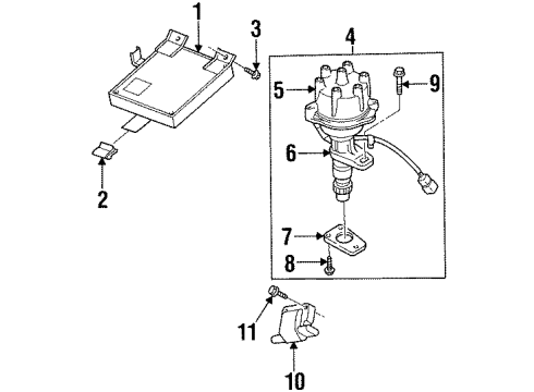 1995 Nissan Quest Ignition System REMAN Distributor Assembly Diagram for 22100-0B020RE