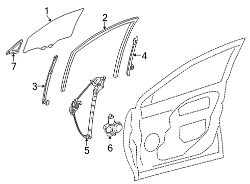 2022 Lexus NX250 Front Door Glass & Hardware FRAME SUB-ASSY, FR D Diagram for 67404-78020