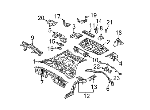 2007 Infiniti G35 Rear Body - Floor & Rails Clamp-Spare Tire Diagram for 74810-40U00