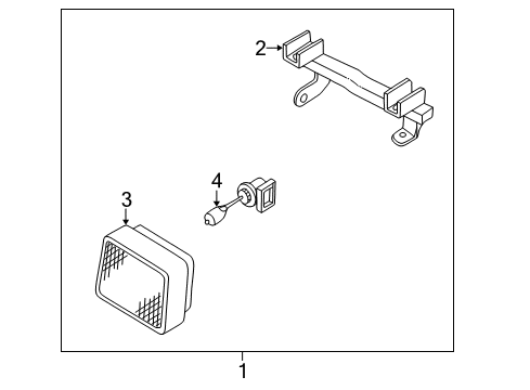 1998 Nissan Altima Bulbs Lamp Assembly-Fog, LH Diagram for 26155-9E625