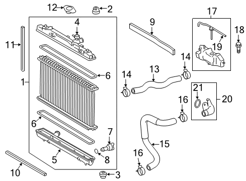 2015 Lexus ES300h Radiator & Components Inlet Sub-Assembly, Water Diagram for 16031-36010