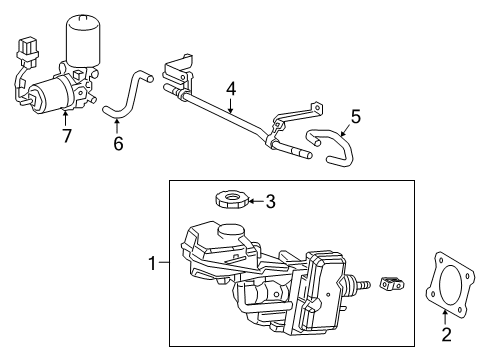 2021 Lexus ES300h Hydraulic System Cylinder Assembly, Brake Diagram for 47050-33660
