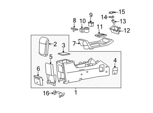 2006 Ford Escape Center Console Rear Panel Diagram for 5L8Z-78045E24-AAB