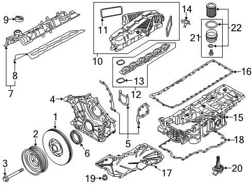 2020 BMW M760i xDrive Intake Manifold Intake Manifold System Diagram for 11617564710