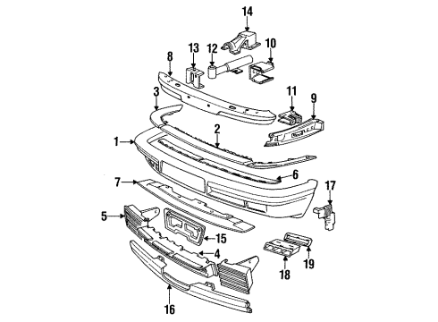 1990 BMW 735iL Front Bumper Holder Diagram for 51111908064