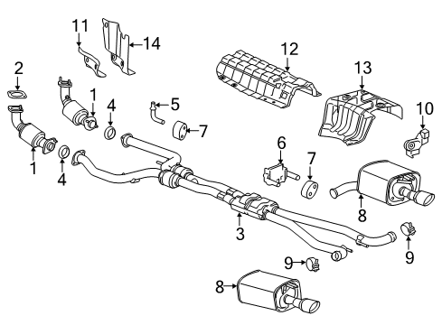 2016 Chevrolet SS Exhaust Components Muffler Asm-Exhaust (W/ Exhaust Pipe) Diagram for 92421023