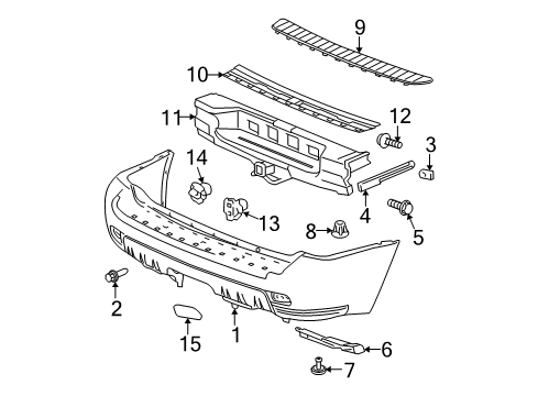 2007 Chevrolet Trailblazer Rear Bumper Bumper Cover Diagram for 19120212