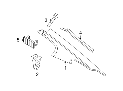 2011 BMW 335i Interior Trim - Quarter Panels Bracket, Column C Cover, Left Diagram for 51437144341