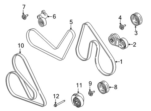 2021 Ford F-150 Belts & Pulleys Serpentine Tensioner Diagram for FL3Z-6A228-B