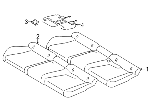 2021 BMW X6 Heated Seats FOAM PART SEAT CUSHION Diagram for 52207443438