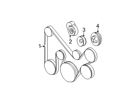 2006 Dodge Grand Caravan Belts & Pulleys Pulley-Water Pump Diagram for 4612172AB