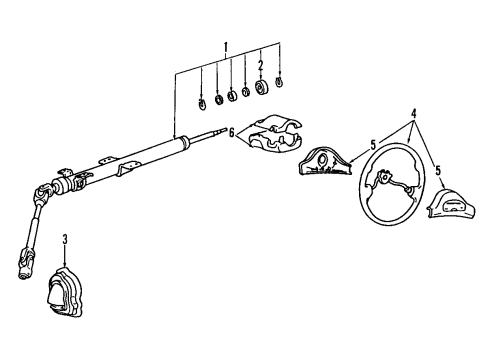 1995 Hyundai Elantra Steering Column, Steering Wheel & Trim Button-Horn, RH Diagram for 56152-34090-AQ