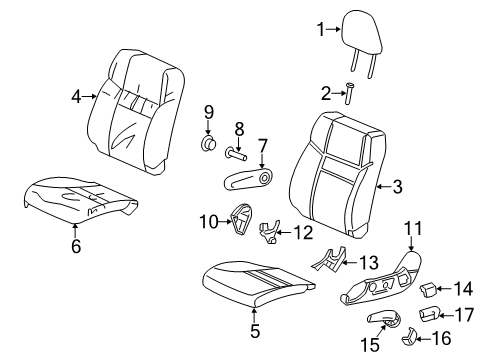 2013 Honda CR-V Driver Seat Components Cover, L. Outer-Reclining (Inner) *NH167L* (GRAPHITE BLACK) Diagram for 81637-TA0-A11ZA