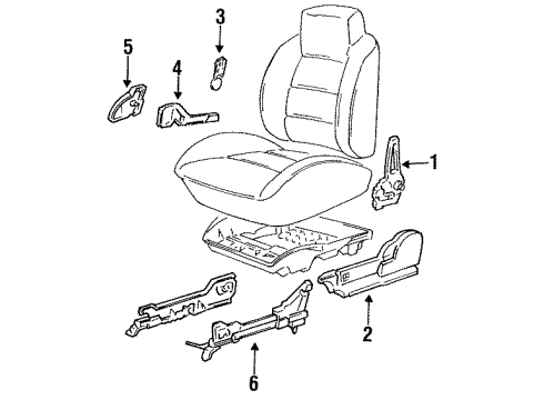 1992 Hyundai Excel Seats & Track Components Track Assembly-Front Seat Inner, PASSEN Diagram for 88625-24600