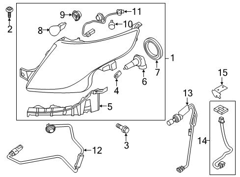 2014 Ford Police Interceptor Utility Headlamps Side Marker Lamp Diagram for DB5Z-15A101-D