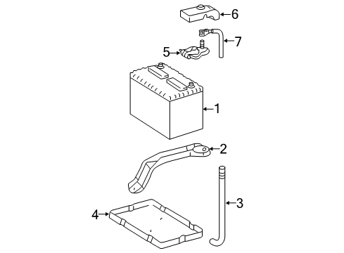 2007 Toyota Camry Battery Clamp Sub-Assy, Battery Diagram for 74404-06040