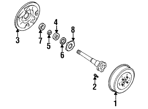 1996 Kia Sportage Rear Brakes Cylinder Assembly-Rear Wheel Diagram for 0K55226610