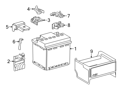 2017 Toyota Prius Battery Sensor Holder Diagram for 28859-37030