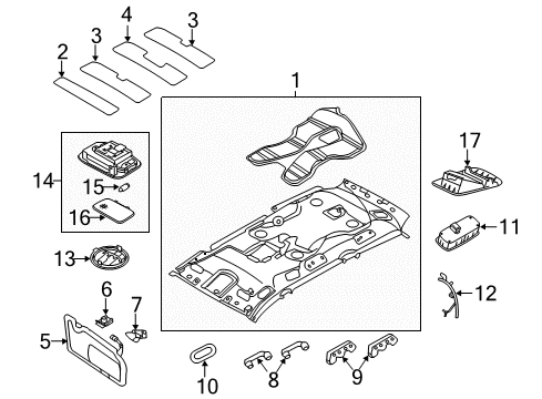 2014 Kia Sedona Auxiliary Heater & A/C Cover-3PT Emergency Locking Retractor Diagram for 853804D000QW