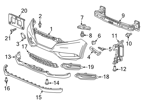 2021 Honda HR-V Bumper & Components - Front GARNISH, L. FR. FOGLIGHT Diagram for 71106-T7A-J10