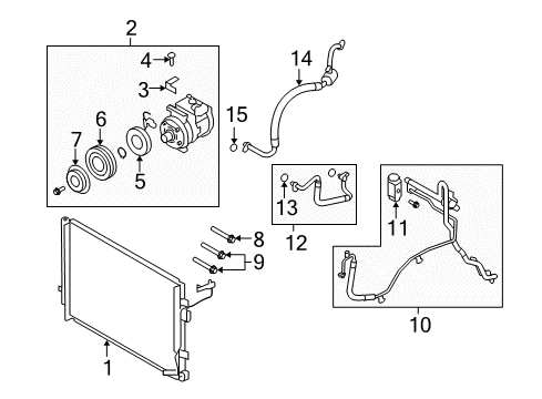 2009 Kia Borrego Air Conditioner PULLEY Assembly-A/C Compressor Diagram for 976434D800