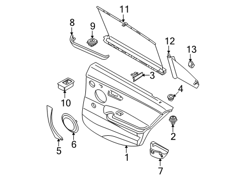 2011 BMW 335i Rear Door Roller Sun Screen, Triangular Window Left Diagram for 51357129811
