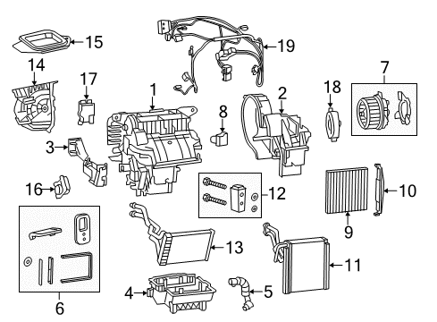 2021 Jeep Cherokee A/C & Heater Control Units Stack Diagram for 68285942AF
